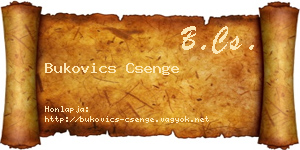 Bukovics Csenge névjegykártya